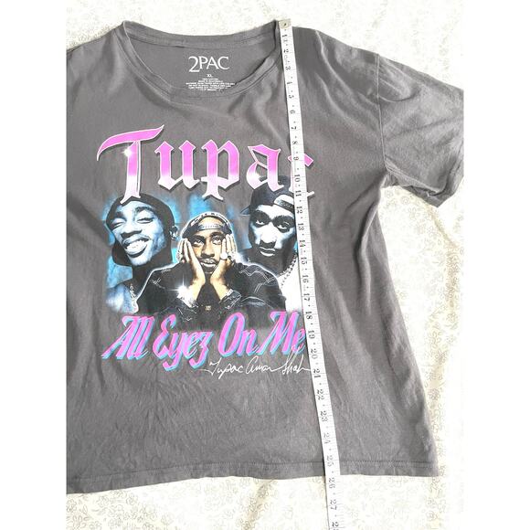 Tupac All Eyez On Me Rap Tee Shirt Gray XL Hip Hop Bravado - Picture 4 of 6